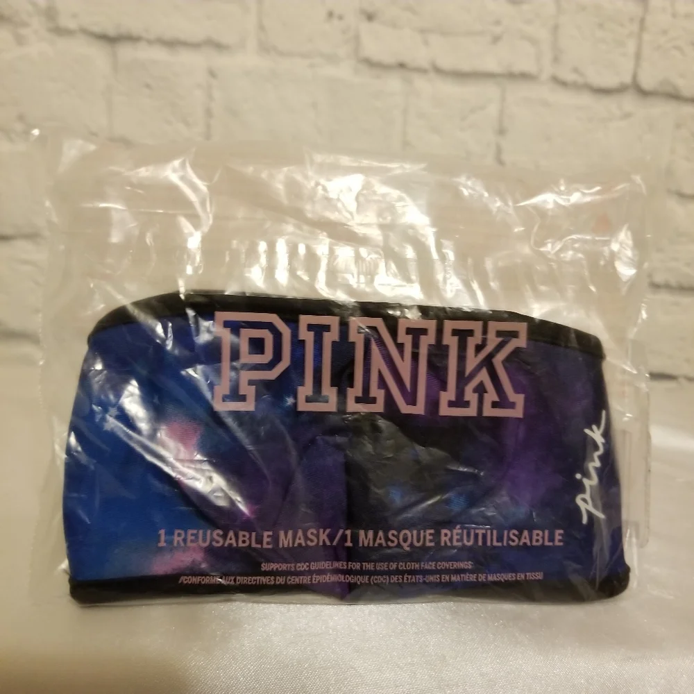 PINK Victoria's Secret Galaxy Space Stars Reusable Face Mask Adjustable New
